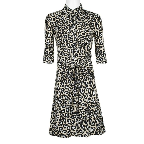 NWT LAUNDRY BY SHELLI SEGAL Leopard Print Mini Shirt Dress - Picture 4 of 9